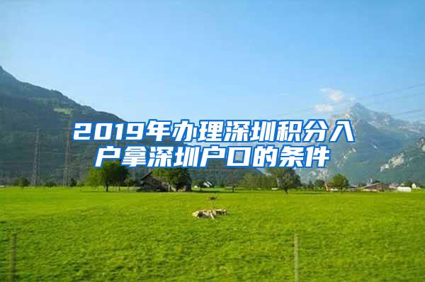 2019年办理深圳积分入户拿深圳户口的条件