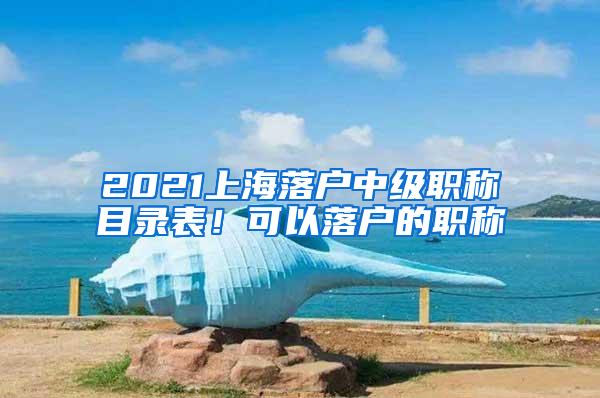 2021上海落户中级职称目录表！可以落户的职称