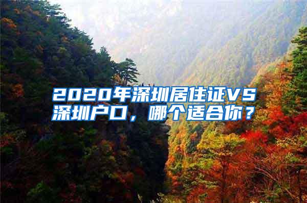 2020年深圳居住证VS深圳户口，哪个适合你？