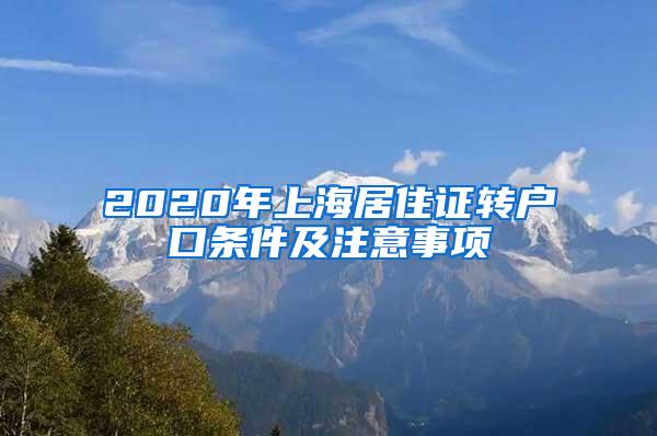 2020年上海居住证转户口条件及注意事项