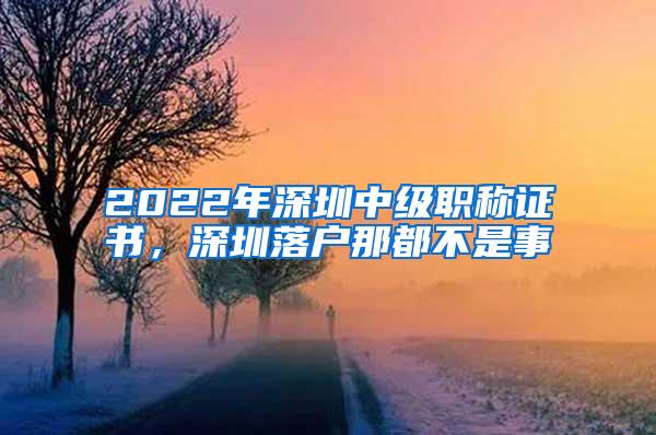 2022年深圳中级职称证书，深圳落户那都不是事