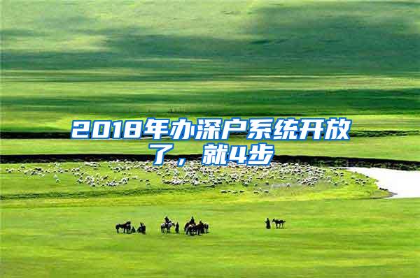 2018年办深户系统开放了，就4步