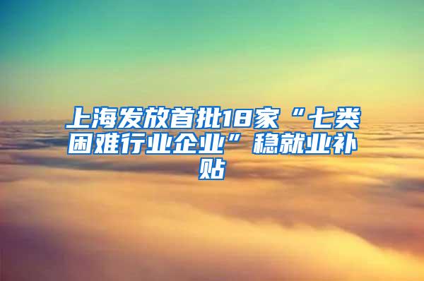 上海发放首批18家“七类困难行业企业”稳就业补贴