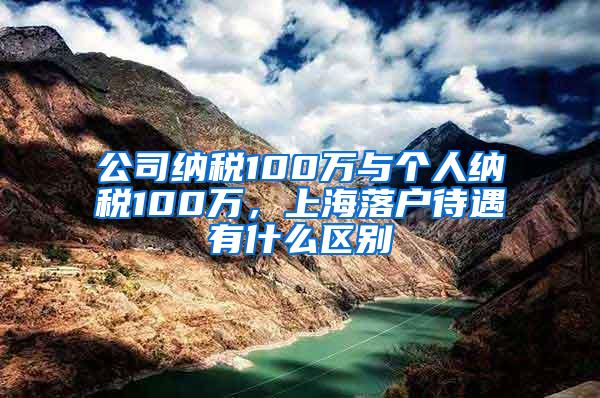 公司纳税100万与个人纳税100万，上海落户待遇有什么区别