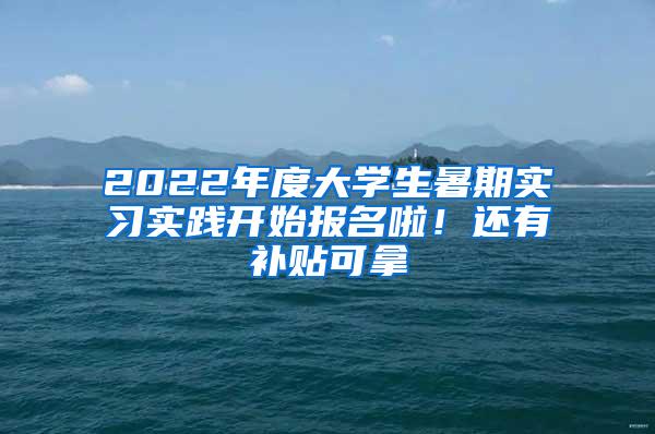 2022年度大学生暑期实习实践开始报名啦！还有补贴可拿→