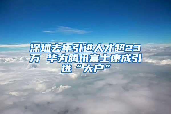 深圳去年引进人才超23万 华为腾讯富士康成引进“大户”