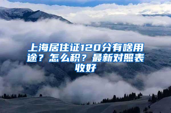 上海居住证120分有啥用途？怎么积？最新对照表收好