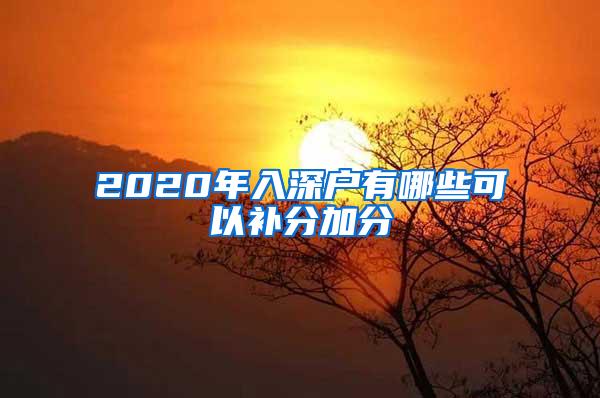 2020年入深户有哪些可以补分加分