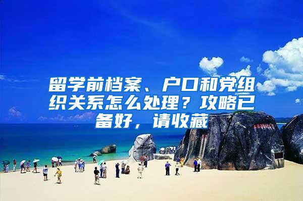 留学前档案、户口和党组织关系怎么处理？攻略已备好，请收藏