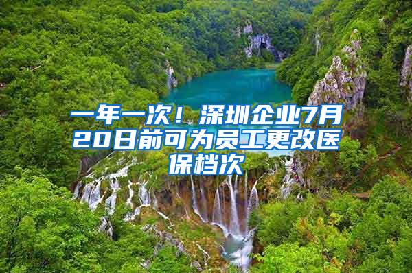 一年一次！深圳企业7月20日前可为员工更改医保档次