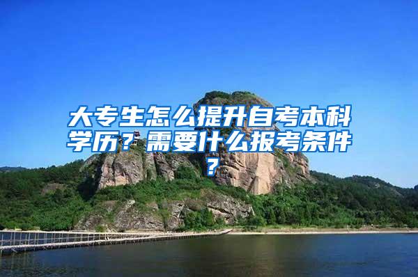 大专生怎么提升自考本科学历？需要什么报考条件？