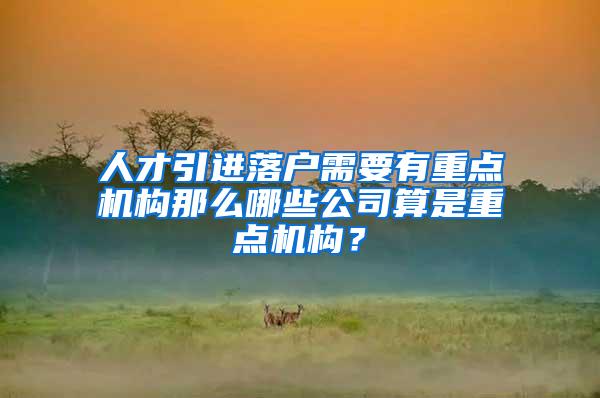 人才引进落户需要有重点机构那么哪些公司算是重点机构？