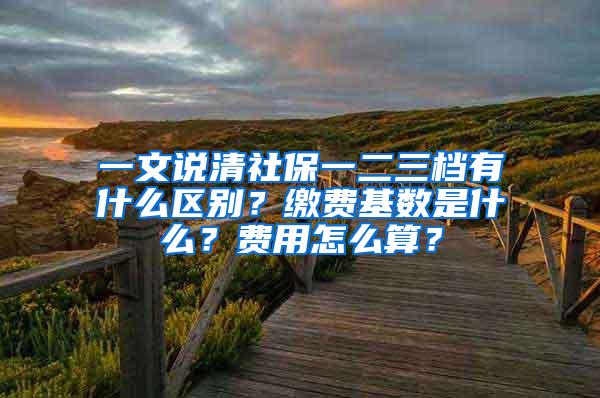 一文说清社保一二三档有什么区别？缴费基数是什么？费用怎么算？