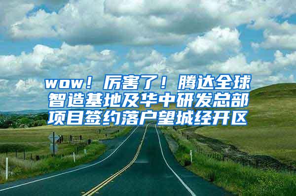 wow！厉害了！腾达全球智造基地及华中研发总部项目签约落户望城经开区