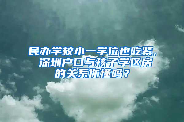 民办学校小一学位也吃紧, 深圳户口与孩子学区房的关系你懂吗？