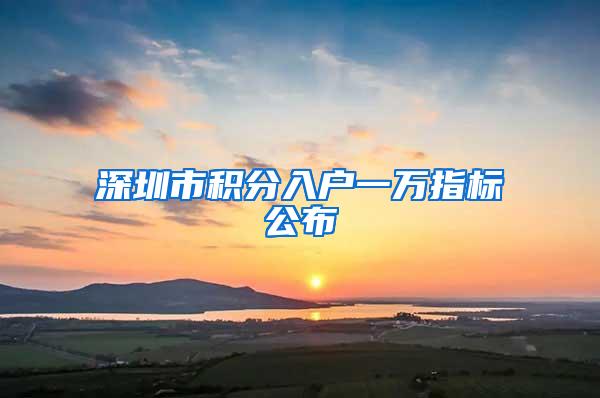 深圳市积分入户一万指标公布