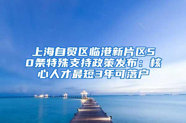 上海自贸区临港新片区50条特殊支持政策发布：核心人才最短3年可落户