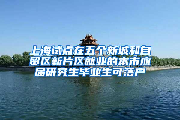 上海试点在五个新城和自贸区新片区就业的本市应届研究生毕业生可落户