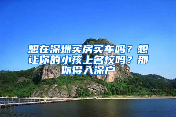 想在深圳买房买车吗？想让你的小孩上名校吗？那你得入深户