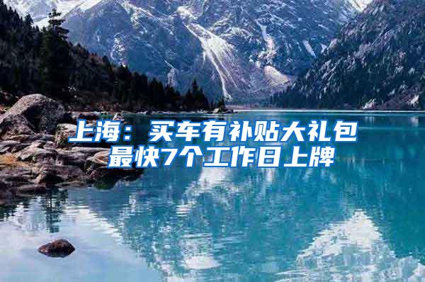 上海：买车有补贴大礼包 最快7个工作日上牌