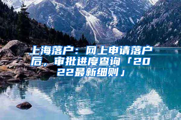 上海落户：网上申请落户后，审批进度查询「2022最新细则」