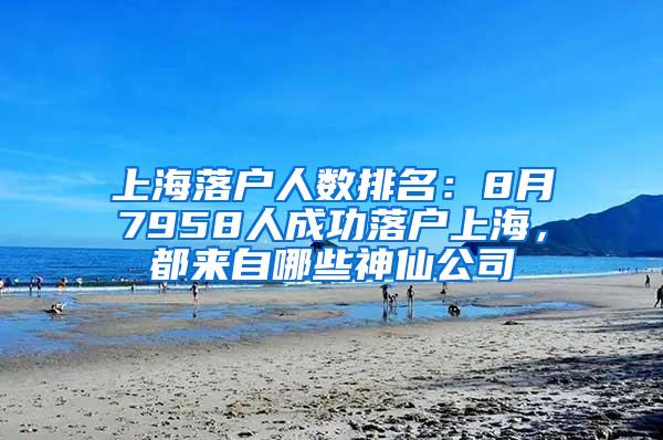 上海落户人数排名：8月7958人成功落户上海，都来自哪些神仙公司