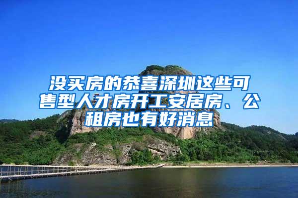 没买房的恭喜深圳这些可售型人才房开工安居房、公租房也有好消息