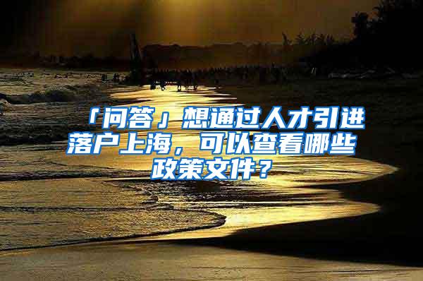 「问答」想通过人才引进落户上海，可以查看哪些政策文件？