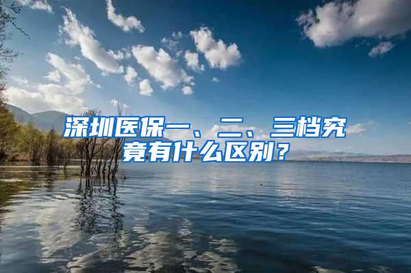 深圳医保一、二、三档究竟有什么区别？