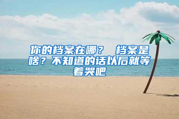 你的档案在哪？ 档案是啥？不知道的话以后就等着哭吧