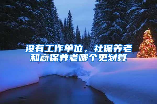 没有工作单位，社保养老和商保养老哪个更划算