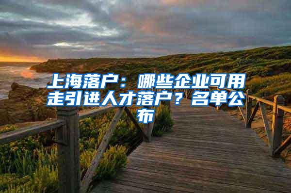 上海落户：哪些企业可用走引进人才落户？名单公布