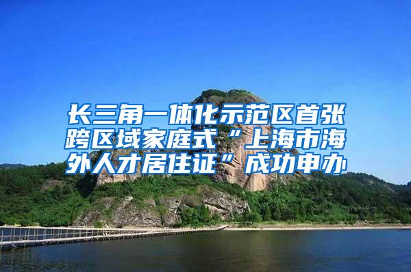 长三角一体化示范区首张跨区域家庭式“上海市海外人才居住证”成功申办