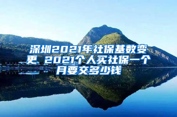 深圳2021年社保基数变更 2021个人买社保一个月要交多少钱