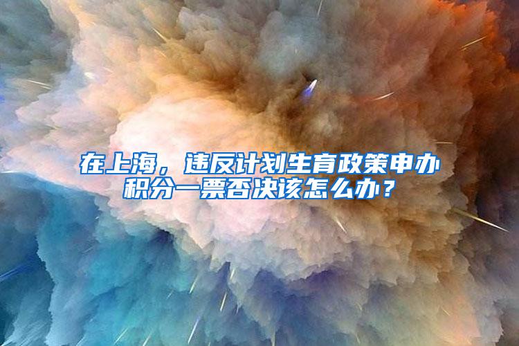 在上海，违反计划生育政策申办积分一票否决该怎么办？