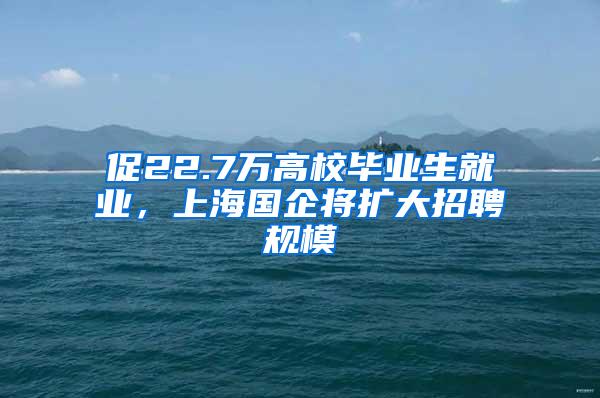 促22.7万高校毕业生就业，上海国企将扩大招聘规模