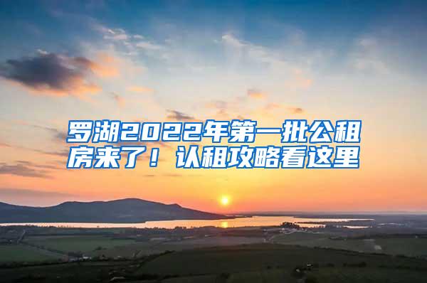 罗湖2022年第一批公租房来了！认租攻略看这里→