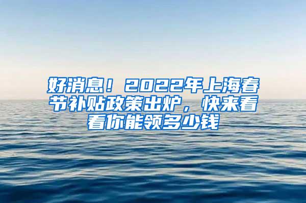 好消息！2022年上海春节补贴政策出炉，快来看看你能领多少钱