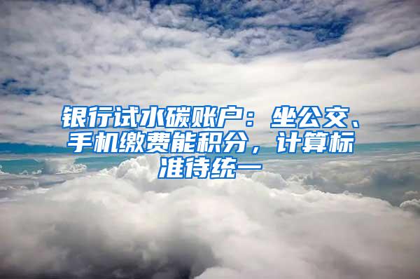 银行试水碳账户：坐公交、手机缴费能积分，计算标准待统一