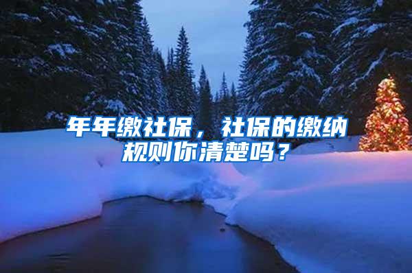 年年缴社保，社保的缴纳规则你清楚吗？