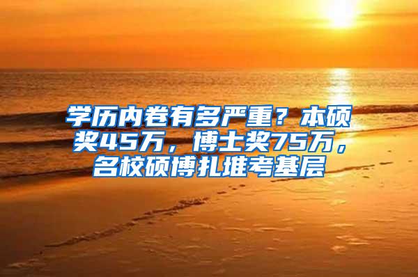 学历内卷有多严重？本硕奖45万，博士奖75万，名校硕博扎堆考基层