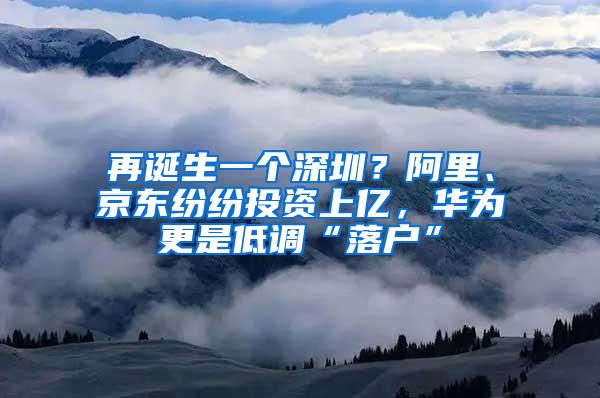 再诞生一个深圳？阿里、京东纷纷投资上亿，华为更是低调“落户”