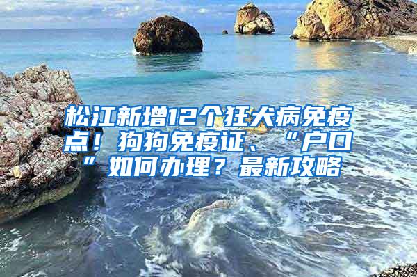 松江新增12个狂犬病免疫点！狗狗免疫证、“户口”如何办理？最新攻略→