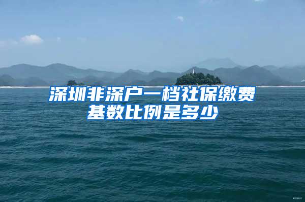 深圳非深户一档社保缴费基数比例是多少