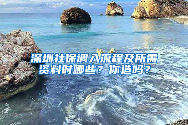 深圳社保调入流程及所需资料时哪些？你造吗？