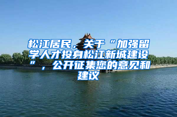 松江居民，关于“加强留学人才投身松江新城建设”，公开征集您的意见和建议→