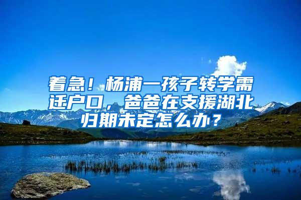 着急！杨浦一孩子转学需迁户口，爸爸在支援湖北归期未定怎么办？