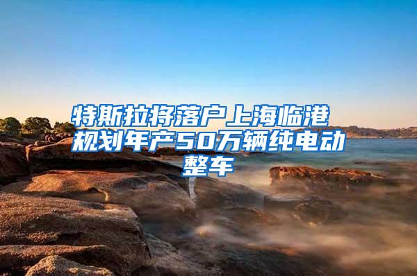 特斯拉将落户上海临港 规划年产50万辆纯电动整车