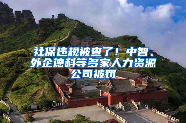 社保违规被查了！中智、外企德科等多家人力资源公司被罚