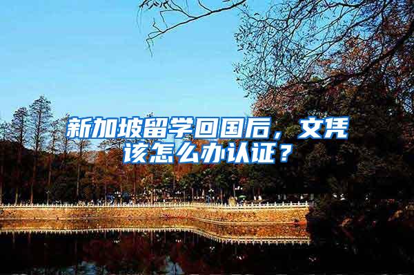 新加坡留学回国后，文凭该怎么办认证？